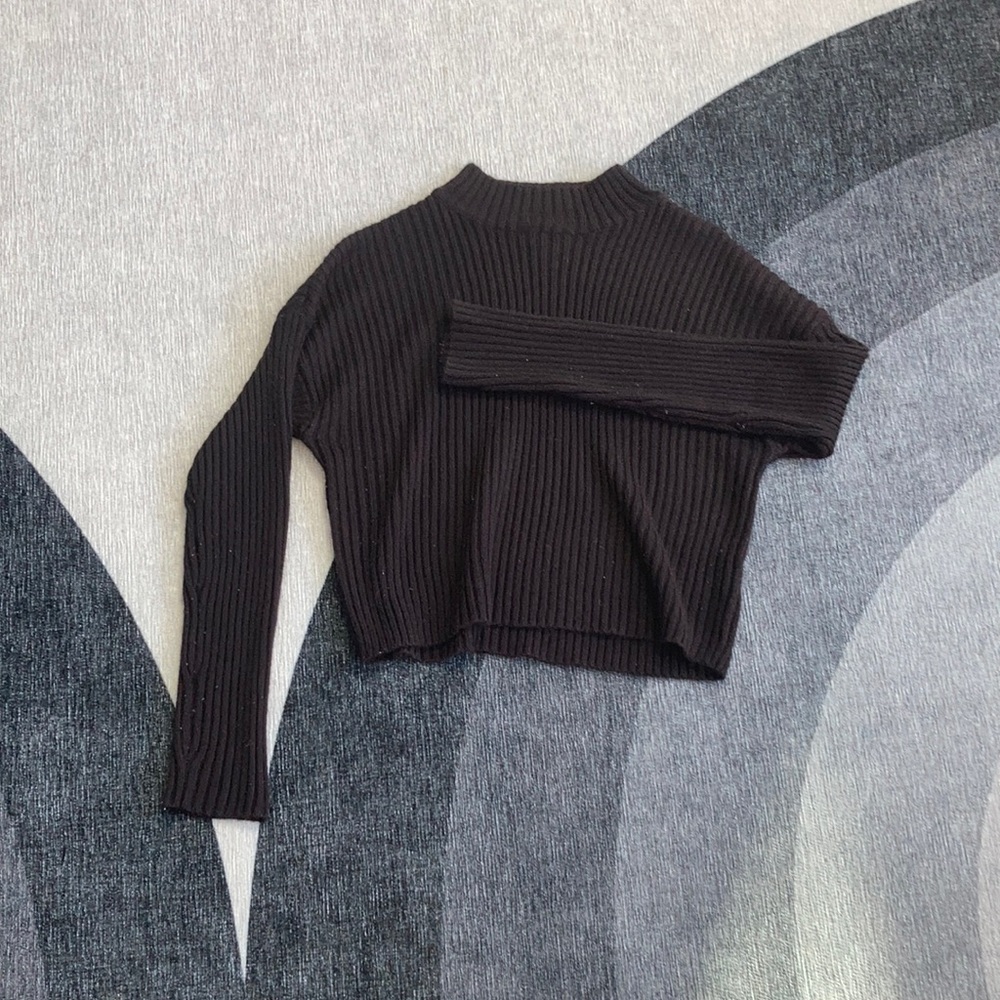 brown cropped mock neck sweater from the brand brave soul size US small
